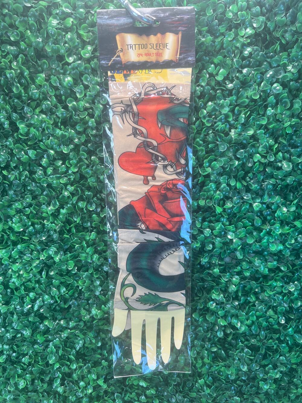 New Adult Size Polyester Halloween Tattoo Sleeve Two Pack Cosplay Costume
